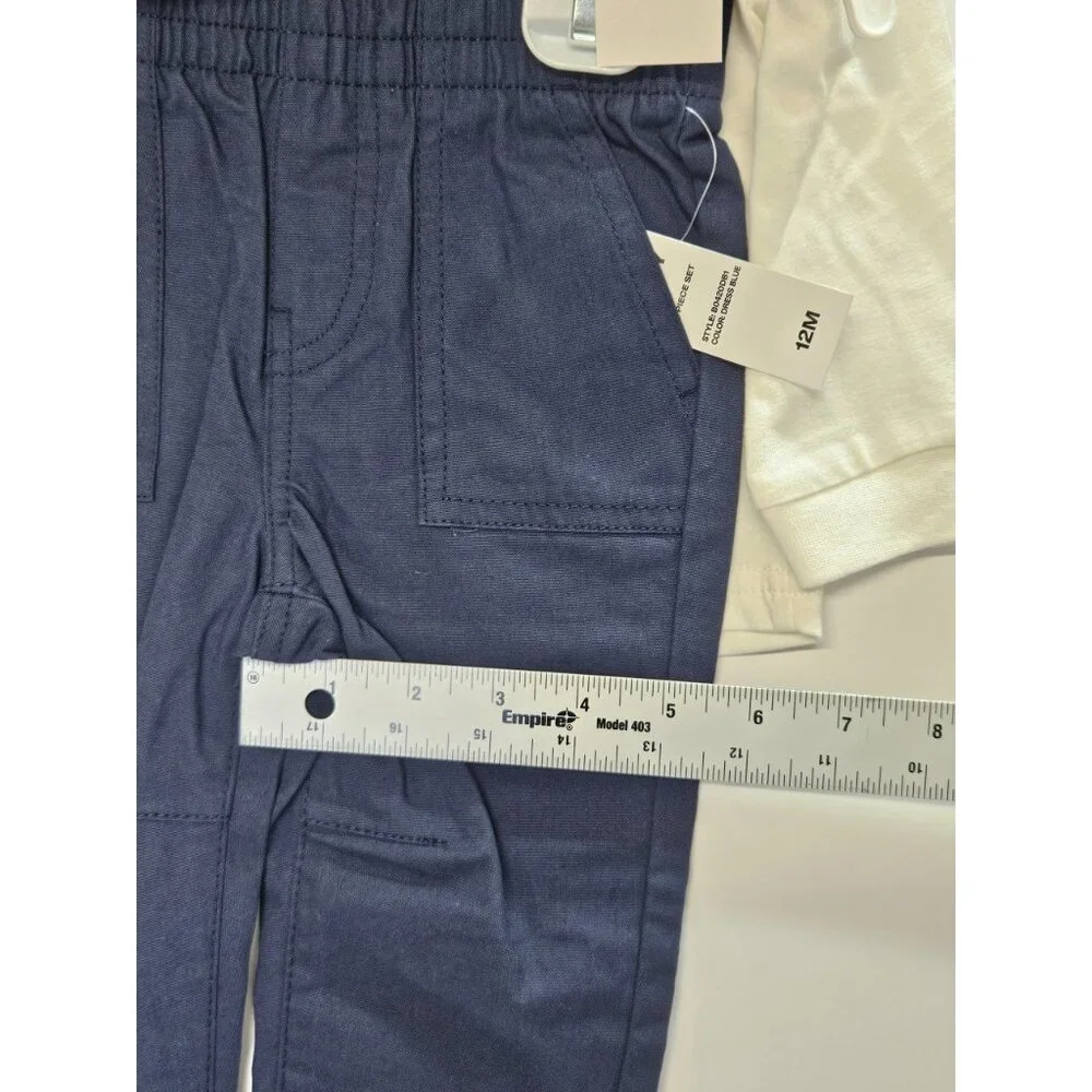 DKNY  Size 12 M Set Of 3, Green- Blue Vest/ Blue Pants/ Cream Long‎ Sleeve Print